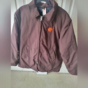 Vintage Shell Oil Co.attendant Quilted Hooded Jacket Size L